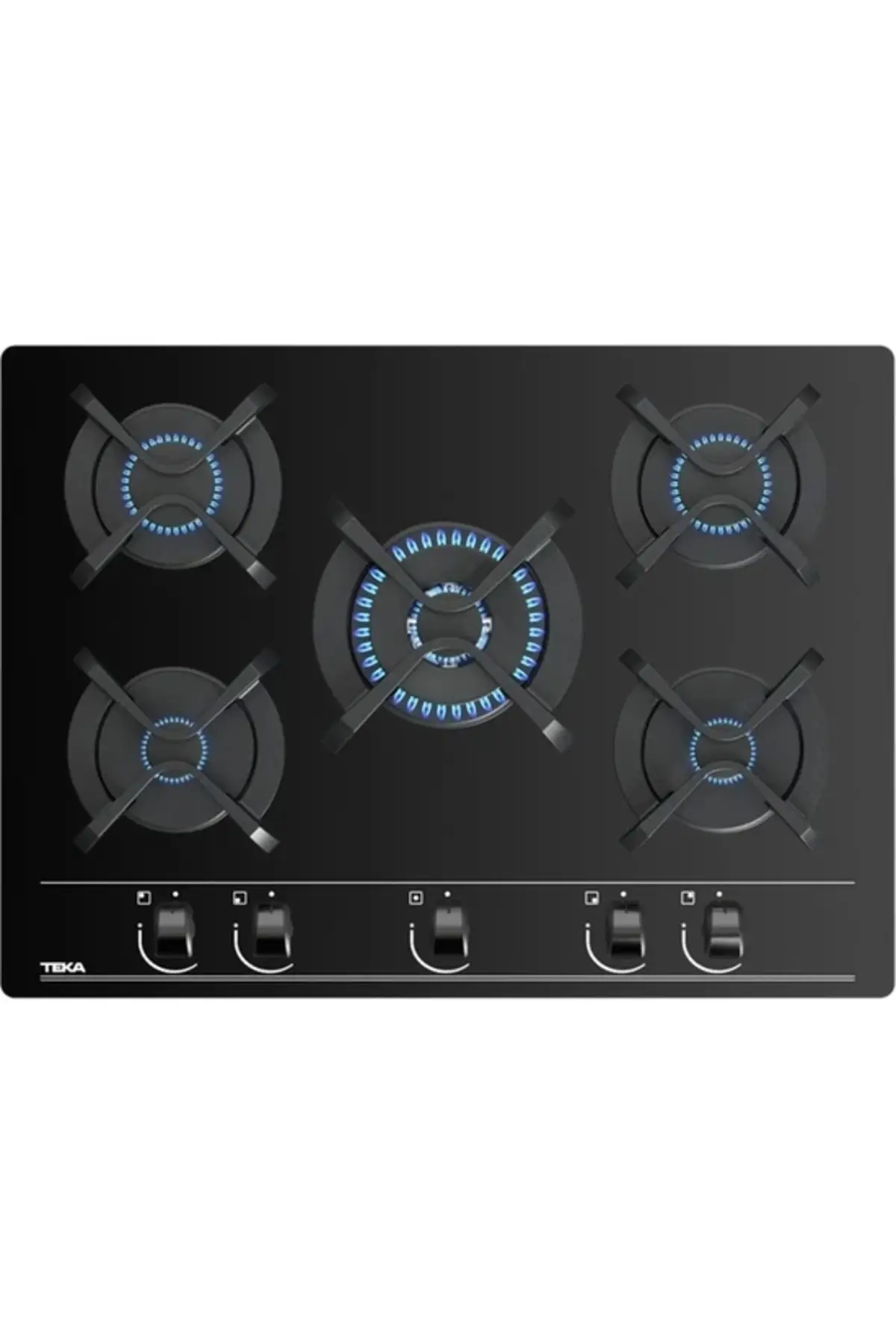 TEKA GBC 75030 BK SİYAH 70 CM. 5 GÖZLÜ GAZLI ANKASTRE CAM OCAK