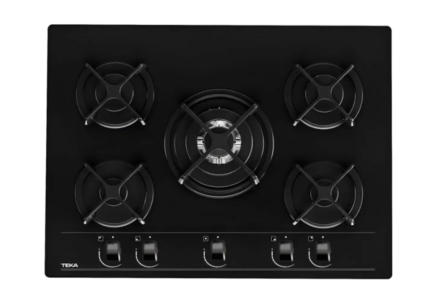 TEKA HF LUX 70 5G BK SİYAH 70 CM. 5 GÖZLÜ GAZLI ANKASTRE CAM OCAK