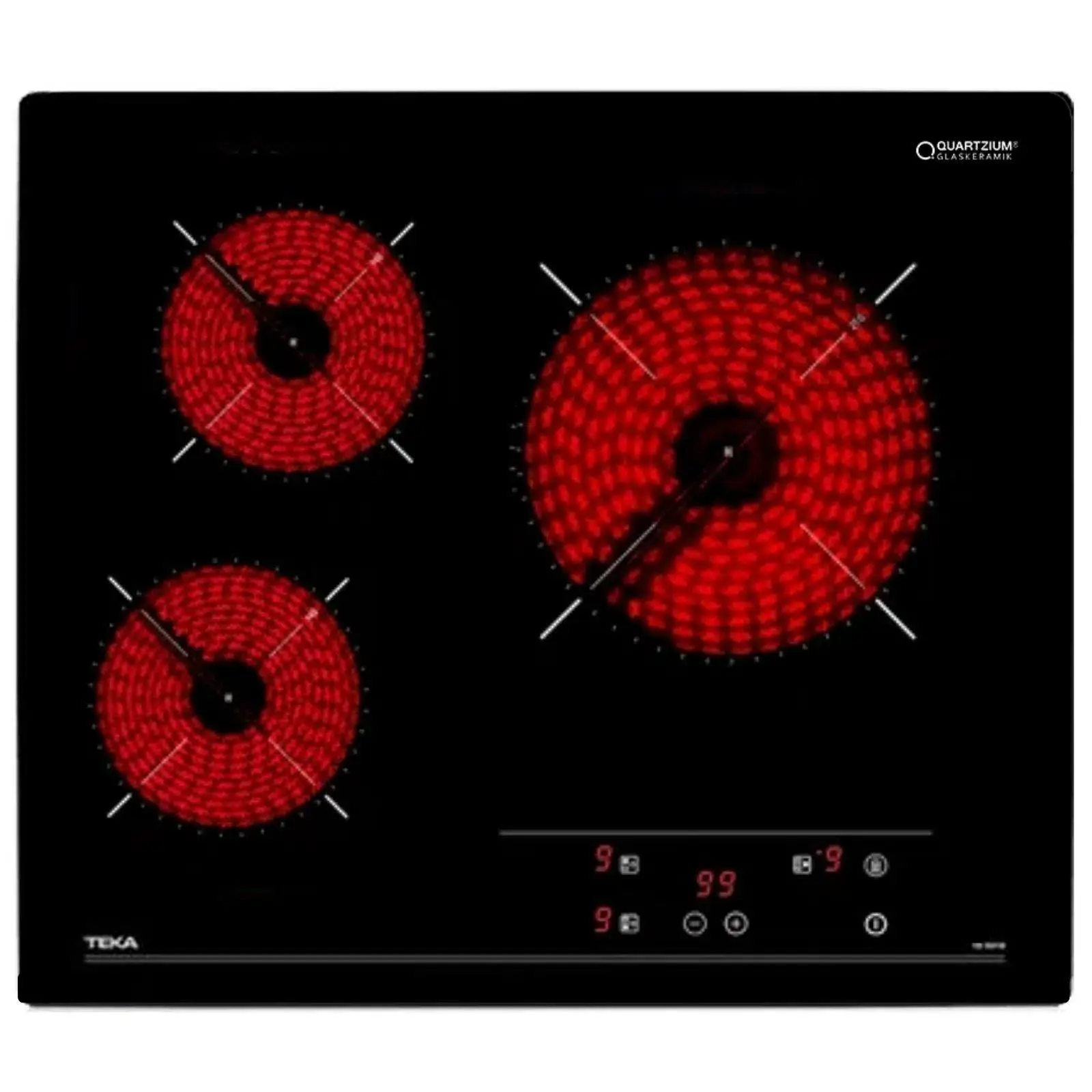 TEKA TB 5303 SİYAH VİTROSERAMİK CAM 60 CM 3 GÖZLÜ ELEKTRİKLİ ANKASTRE OCAK