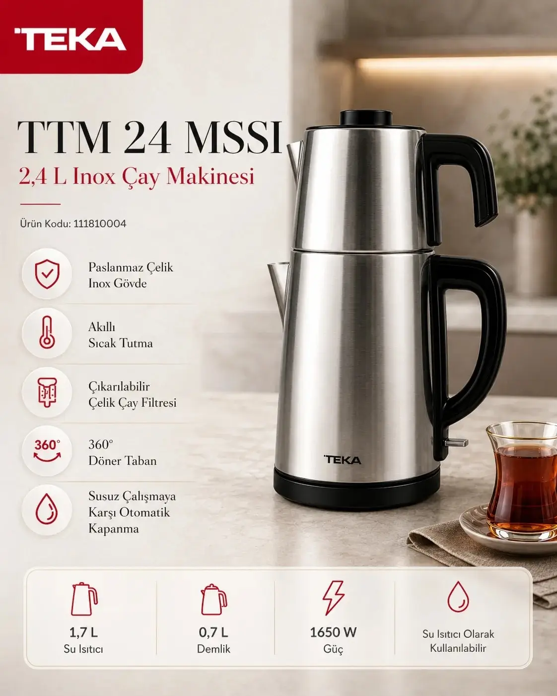 TEKA TTM 24 MSSI ÇAY MAKİNESİ